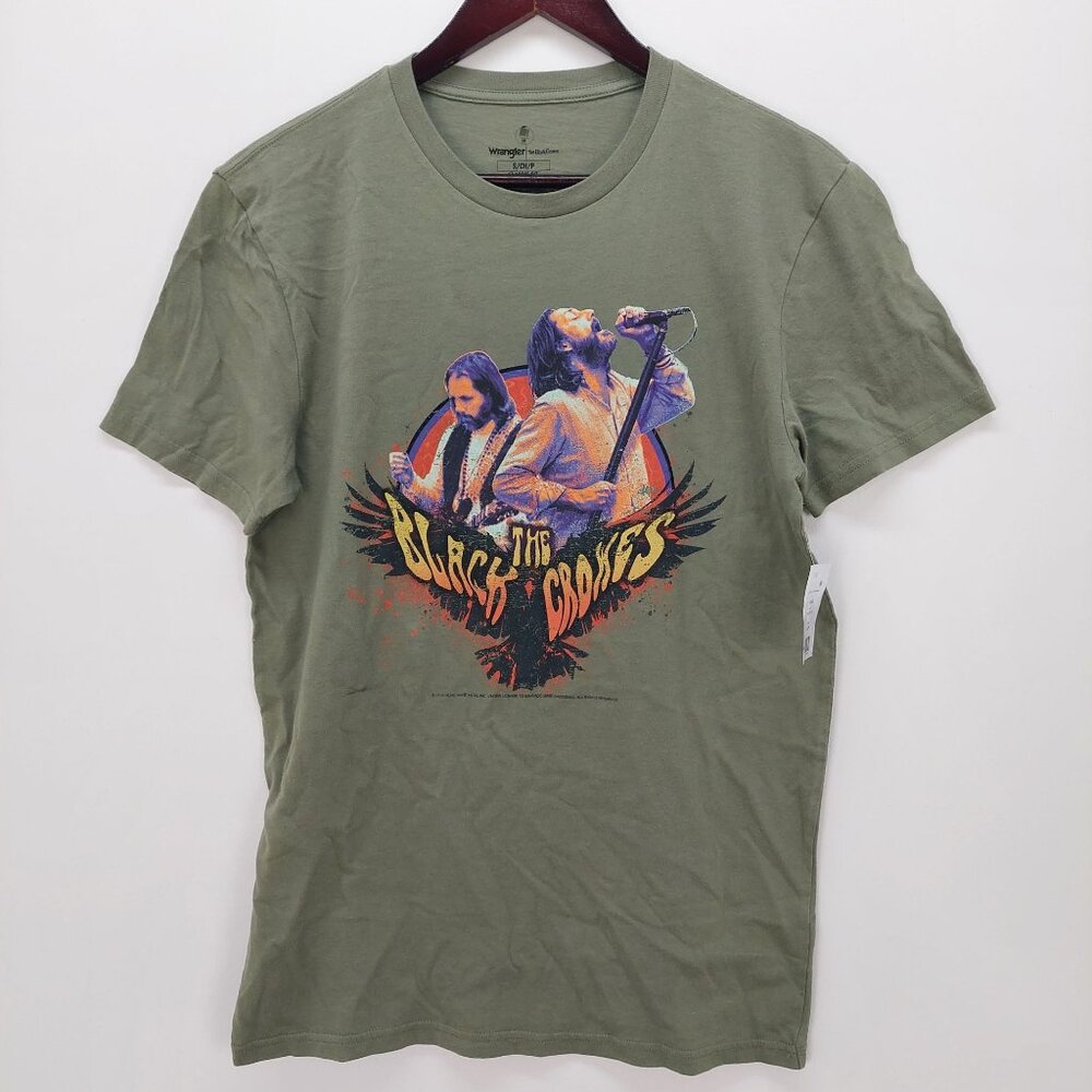 NWT The Black Crowes Graphic Band Tee‎ T-Shirt Wrangler Olive Green Size S Small